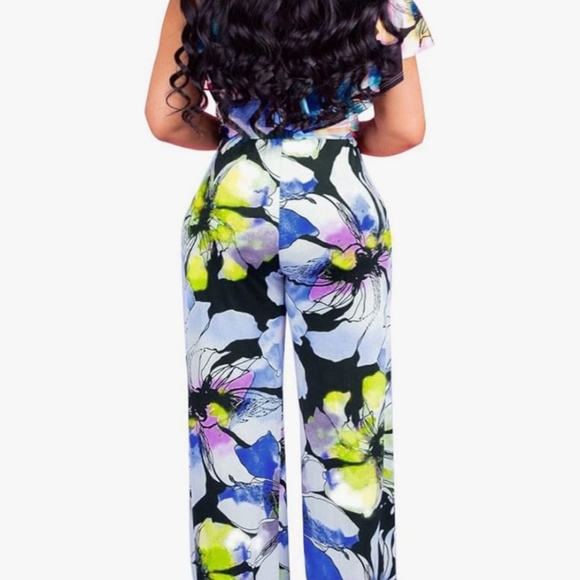 NWOT PerZeal Women's Casual Spaghetti Strap Sleeveless Floral Jumpsuit - Picture 2 of 2